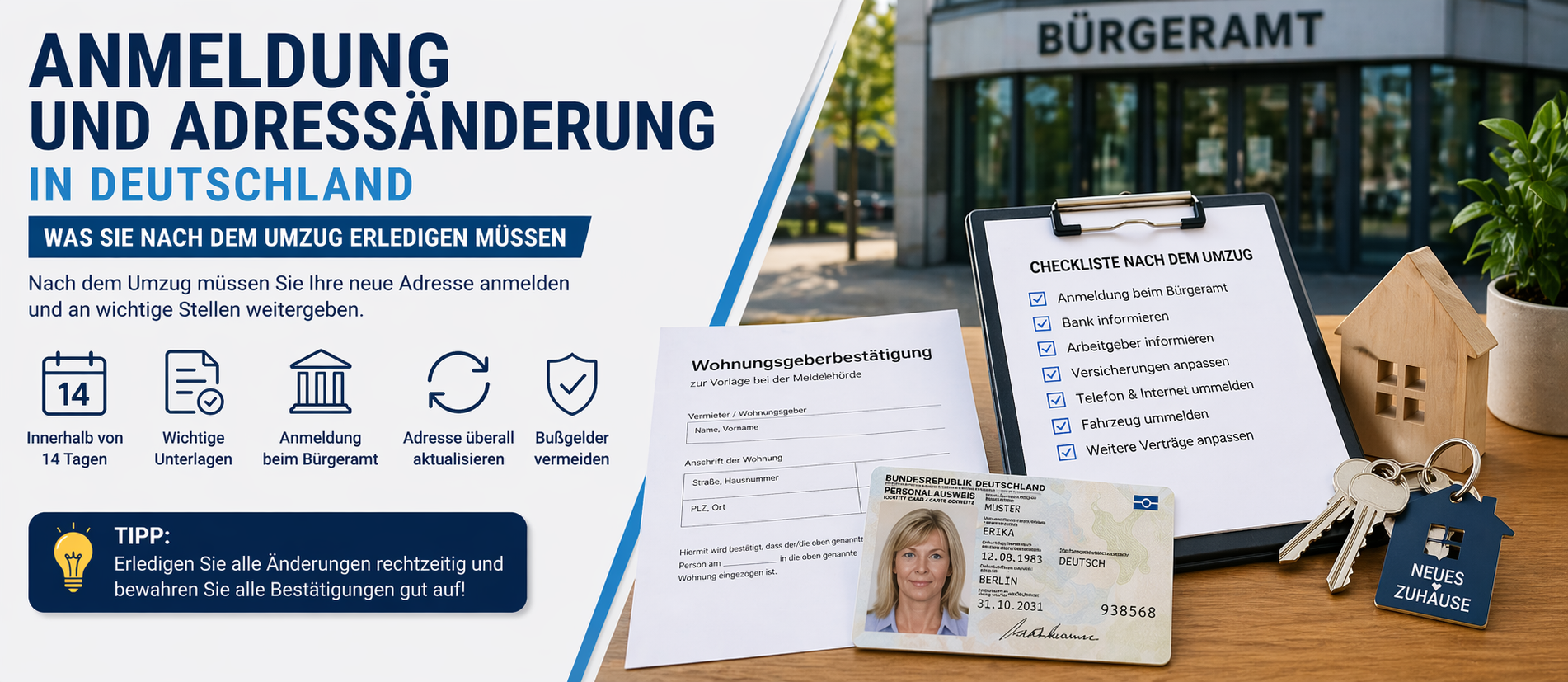 Anmeldung und Adressänderung in Deutschland: Was Sie nach dem Umzug erledigen müssen