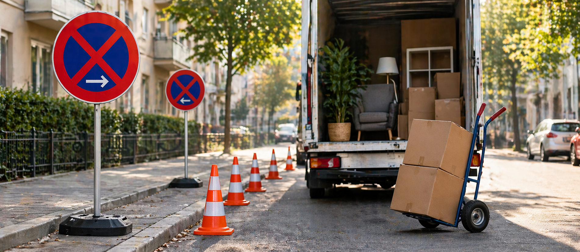 Halteverbot beim Umzug: Wann Sie es brauchen und wie Sie es beantragen